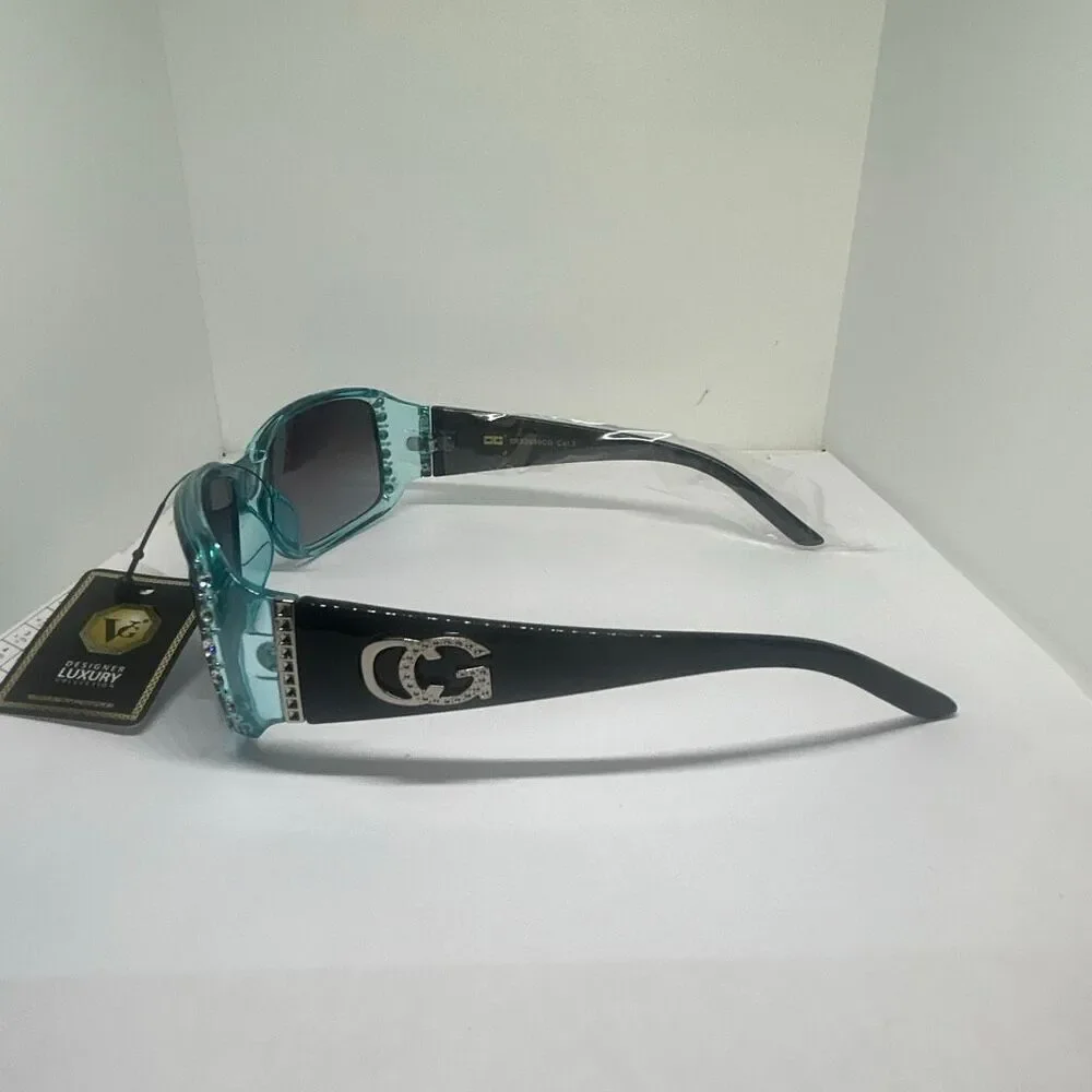 VG Designer Luxury Sunglasses Rhinestone Accent UV400 Protection